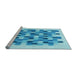 Sideview of Machine Washable Transitional Deep Sky Blue Rug, wshpat1488lblu