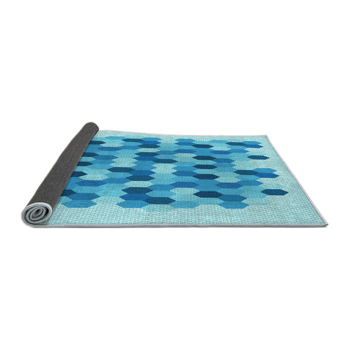 Thickness of Patterned Deep Sky Blue Rug, pat1488lblu