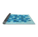 Thickness of Patterned Deep Sky Blue Rug, pat1488lblu