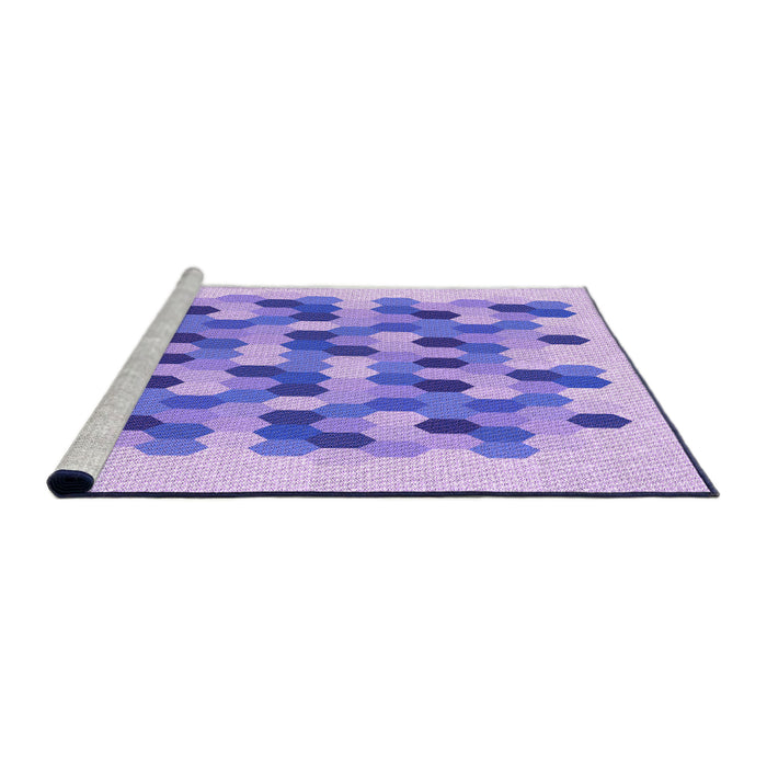 Sideview of Machine Washable Transitional Mauve Purple Rug, wshpat1488pur