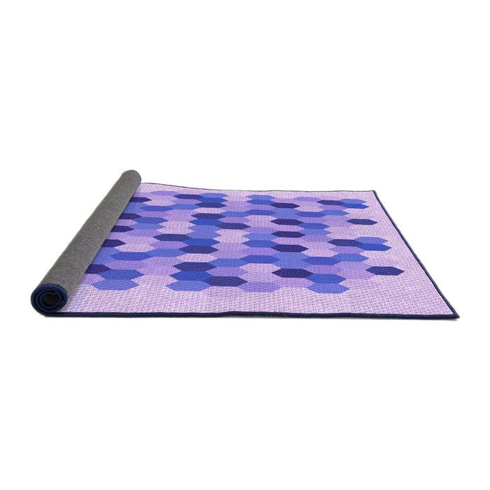 Thickness of Patterned Mauve Purple Rug, pat1488pur