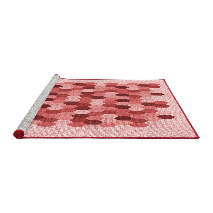 Sideview of Machine Washable Transitional Pink Rug, wshpat1488rd
