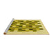 Sideview of Machine Washable Transitional Bold Yellow Rug, wshpat1488yw