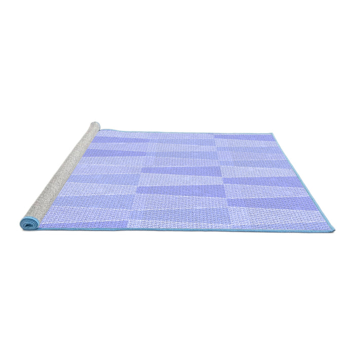 Sideview of Machine Washable Transitional Sky Blue Rug, wshpat1489blu