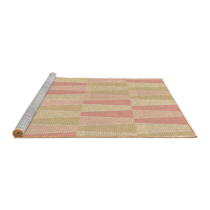 Sideview of Machine Washable Transitional Brown Sand Brown Rug, wshpat1489brn