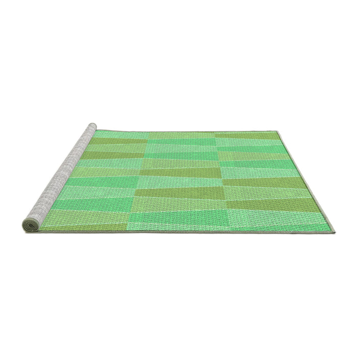 Sideview of Machine Washable Transitional Green Rug, wshpat1489grn