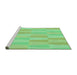 Sideview of Machine Washable Transitional Green Rug, wshpat1489grn