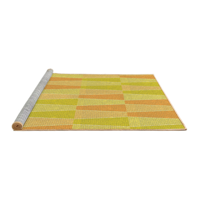 Sideview of Machine Washable Transitional Yellow Rug, wshpat1489yw