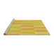 Sideview of Machine Washable Transitional Yellow Rug, wshpat1489yw