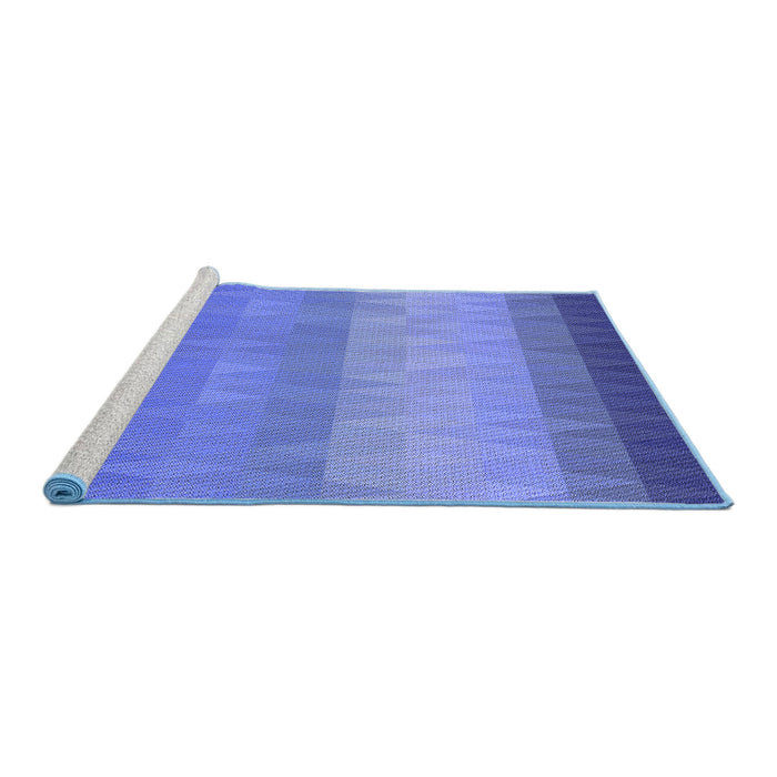 Sideview of Machine Washable Transitional Sky Blue Rug, wshpat149blu