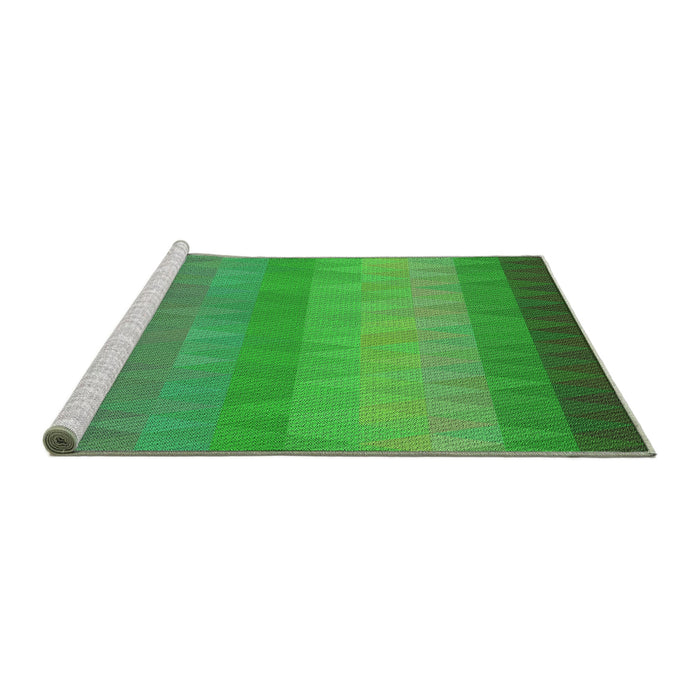 Sideview of Machine Washable Transitional Forest Green Rug, wshpat149grn