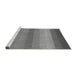 Sideview of Machine Washable Transitional Grey Gray Rug, wshpat149gry