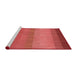 Sideview of Machine Washable Transitional Red Rug, wshpat149rd