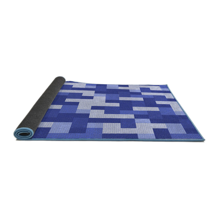 Thickness of Patterned Jeans Blue Rug, pat1490blu