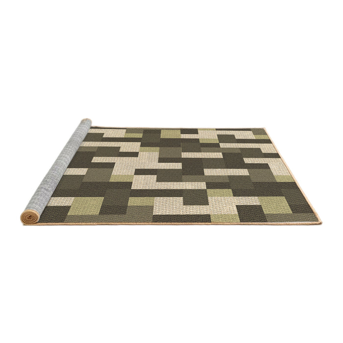 Sideview of Machine Washable Transitional Coffee Brown Rug, wshpat1490brn