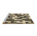 Sideview of Machine Washable Transitional Coffee Brown Rug, wshpat1490brn