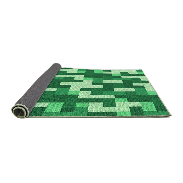 Thickness of Patterned Jade Green Rug, pat1490grn