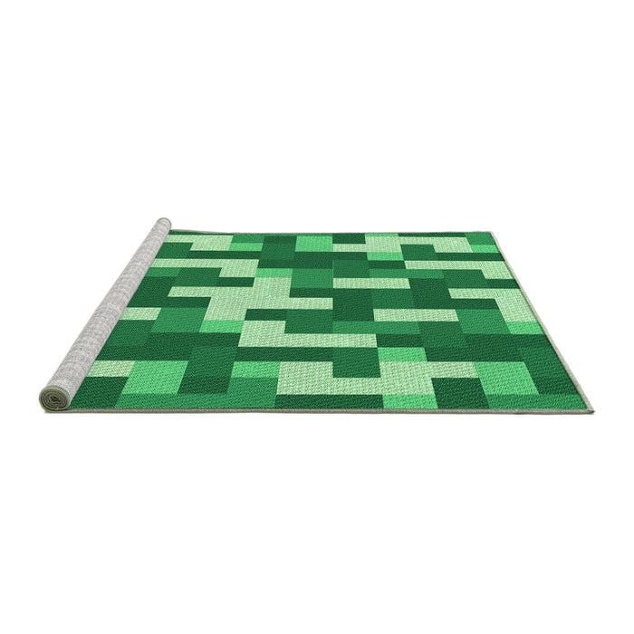 Sideview of Machine Washable Transitional Jade Green Rug, wshpat1490grn