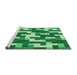 Sideview of Machine Washable Transitional Jade Green Rug, wshpat1490grn