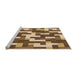 Sideview of Machine Washable Transitional Yellow Orange Rug, wshpat1490org