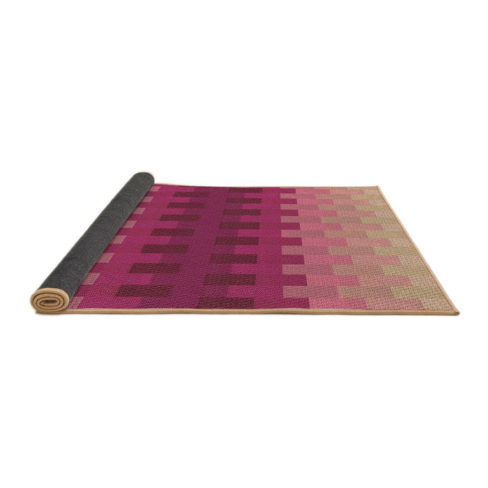 Thickness of Patterned Raspberry Red Rug, pat1491brn