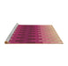 Sideview of Machine Washable Transitional Raspberry Red Rug, wshpat1491brn