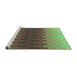 Sideview of Machine Washable Transitional Green Rug, wshpat1491grn