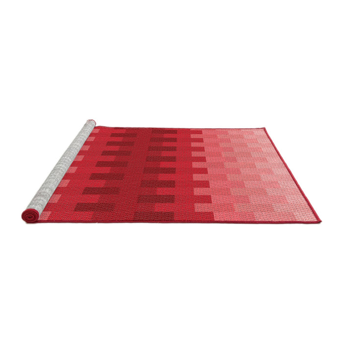 Sideview of Machine Washable Transitional Red Rug, wshpat1491rd