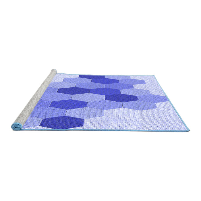 Sideview of Machine Washable Transitional Periwinkle Purple Rug, wshpat1492blu