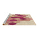 Sideview of Machine Washable Transitional Red Rug, wshpat1492brn