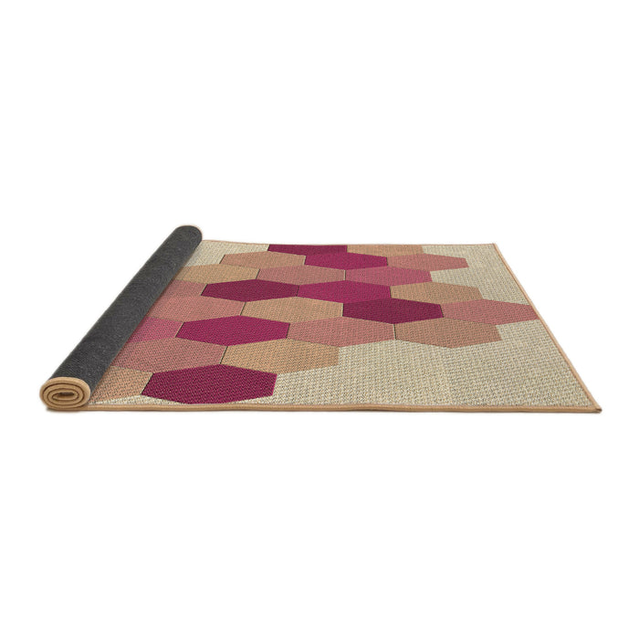 Thickness of Patterned Red Rug, pat1492brn