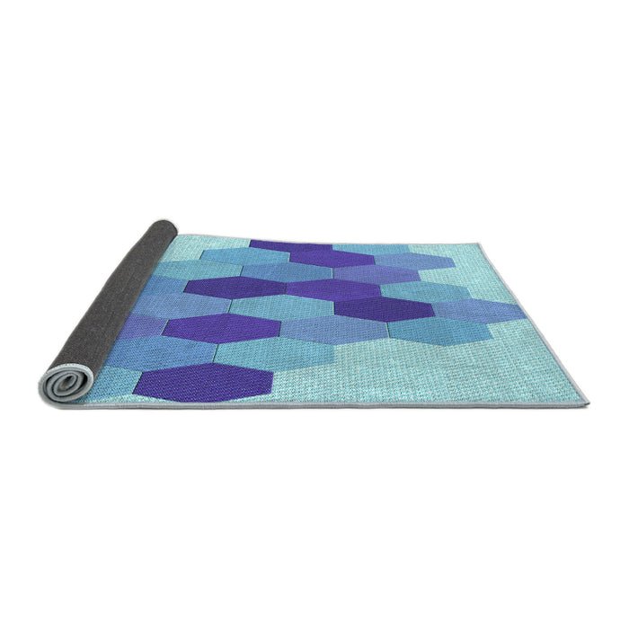 Thickness of Patterned Blue Rug, pat1492lblu