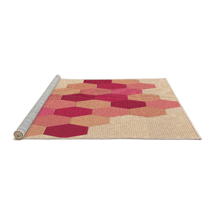 Sideview of Machine Washable Transitional Pastel Orange Rug, wshpat1492org