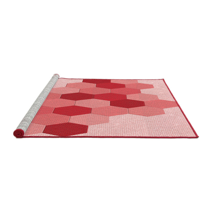 Sideview of Machine Washable Transitional Pink Rug, wshpat1492rd