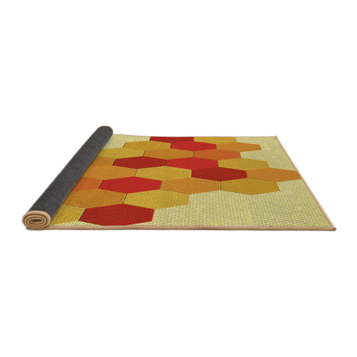Thickness of Patterned Orange Red Orange Rug, pat1492yw