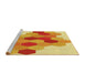 Sideview of Machine Washable Transitional Orange Red Orange Rug, wshpat1492yw