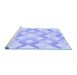 Sideview of Machine Washable Transitional Sky Blue Rug, wshpat1493blu