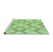 Sideview of Machine Washable Transitional Green Rug, wshpat1493grn