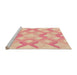 Sideview of Machine Washable Transitional Deep Peach Orange Rug, wshpat1493org