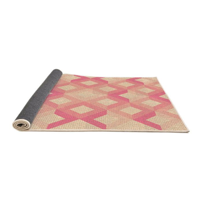 Thickness of Patterned Deep Peach Orange Rug, pat1493org