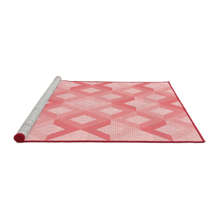 Sideview of Machine Washable Transitional Red Rug, wshpat1493rd