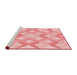 Sideview of Machine Washable Transitional Red Rug, wshpat1493rd