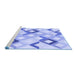 Sideview of Machine Washable Transitional Blue Rug, wshpat1494blu