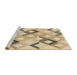 Sideview of Machine Washable Transitional Khaki Gold Rug, wshpat1494brn