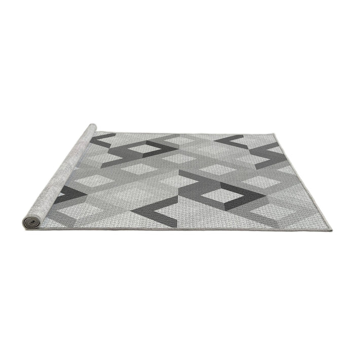 Sideview of Machine Washable Transitional Gray Rug, wshpat1494gry