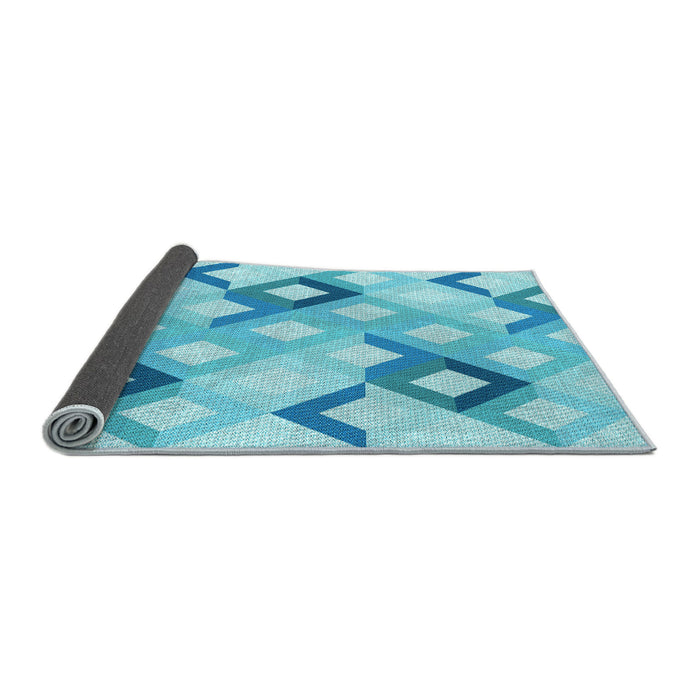 Thickness of Patterned Deep Sky Blue Rug, pat1494lblu