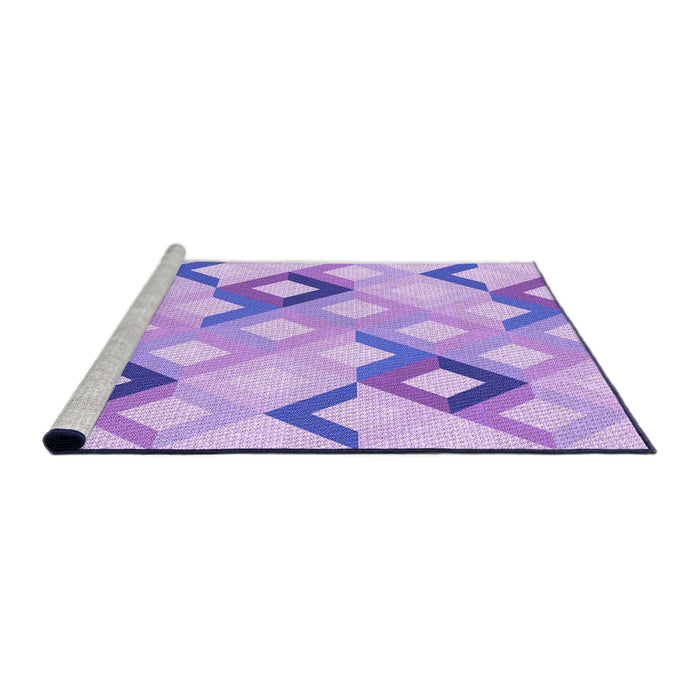Sideview of Machine Washable Transitional Blossom Pink Rug, wshpat1494pur