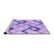 Sideview of Machine Washable Transitional Blossom Pink Rug, wshpat1494pur