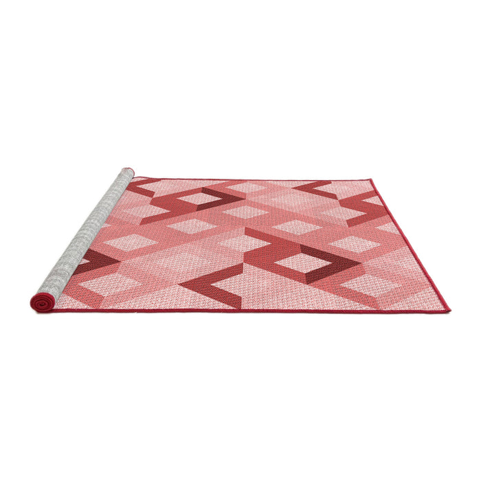 Sideview of Machine Washable Transitional Red Rug, wshpat1494rd