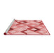 Sideview of Machine Washable Transitional Red Rug, wshpat1494rd